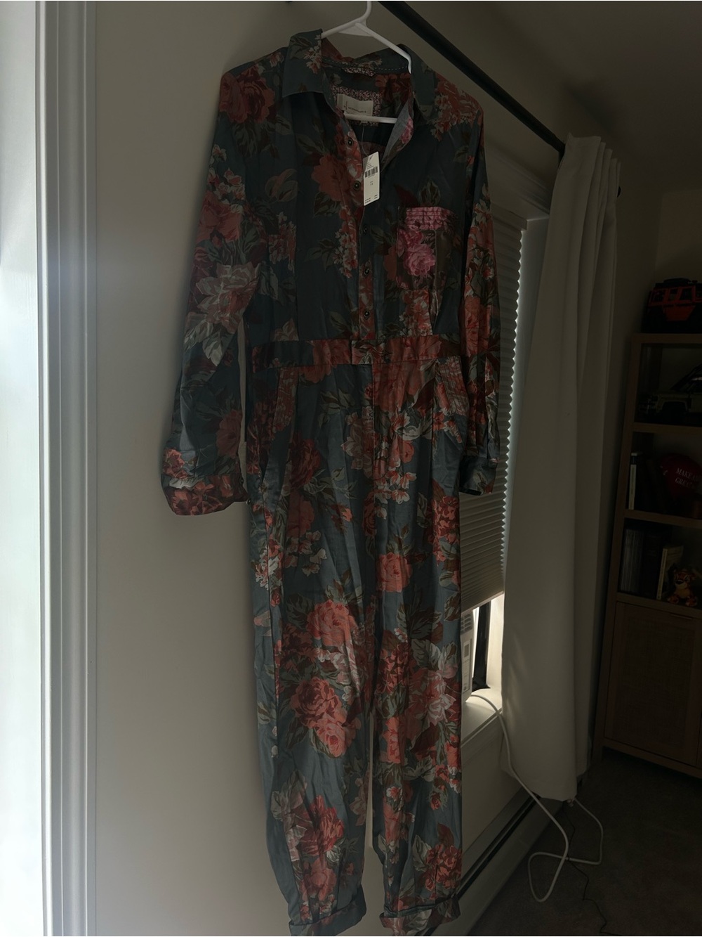 Anthropologie Floral Button-Front Jumpsuit